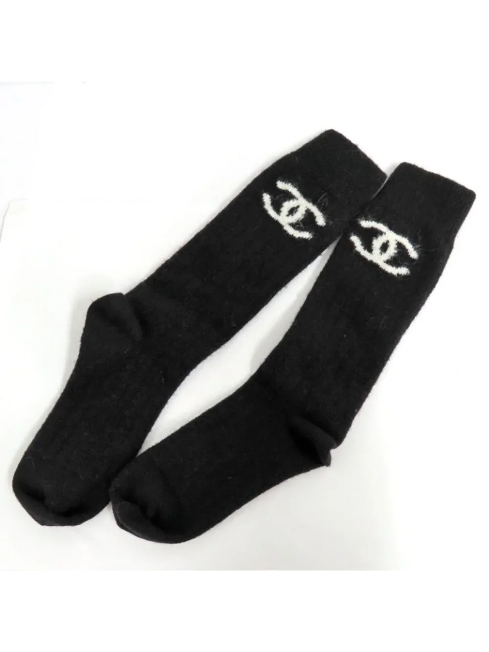 Chanel Sandals 23 K boa Rhinestone Coco Mark 38 Black Leather - Picture 9 of 10